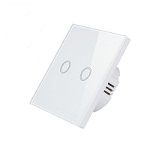 Intrerupator touch techstar®, sticla securizata, design modern, iluminare led, 2 faze, alb