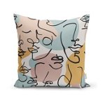 Față de pernă Minimalist Cushion Covers Drawing Face Colorful, 45 x 45 cm