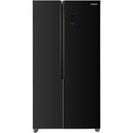 HEINNER Side by side Heinner HSBS-HM422NFGBKE++, 442 l, No Frost, Clasa E, Display, Smart, H 176.5 cm, Sticla neagra, HEINNER