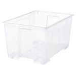 Cutie depozitare cu roti, 130 l, 78 x 56 x 43 cm, Transparent, General