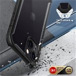 Carcasa 360 grade Supcase i-Blason Ares compatibila cu iPhone 13/14, Protectie display, Negru, Supcase