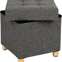 Taburet, Songmics, LSF14GYZ, Gri, 38 x 38 x 40 cm