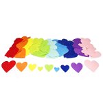 Set de 150 de inimi colorate din fetru autoadeziv - între 2,5 - 7 cm, edituradiana.ro