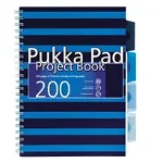 Caiet cu spirala si separatoare Pukka Pads Project Book Navy B5, 200 pagini matematica, albastru