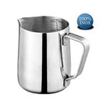 Cana din inox cu gradatie, latiera pentru spumare cu maner, cana de lapte sau cappucino, cu cioc, cana pentru bar, cana barista, 350 ml, h 9 cm, Quasar&Co.