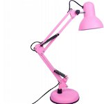 Lampa de birou cu brat articulat BEL AIR HOME, LED, metal, roz mat, 12 x 12 x 56 cm