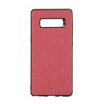 Carcasa Samsung Galaxy Note 8 Occa Linen Car Red (margini flexibile, material textil, placuta metali, Occa