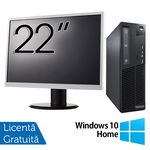 Pachet Calculator Lenovo Thinkcentre M73 SFF, Intel Core i5-4430 3.00GHz, 4GB DDR3, 500GB SATA + Monitor 22 Inch + Windows 10 Home, LENOVO