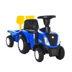 Tractor pentru Copii cu Remorca, Grebla si Lopata, 12-36 Luni, 91x29x44cm, Albastru inchis HOMCOM | Aosom RO, HOMCOM