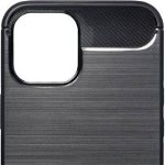 Husa tip carcasa pentru iPhone 12 Pro Max, Forcell, Carbon/Aluminiu, Negru