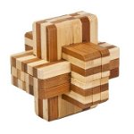 Joc logic IQ din lemn bambus Block cross, Fridolin, 8-9 ani +, Fridolin