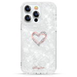 Husa telefon pentru iPhone 13 Pro Max, Kingxbar, Epoxy cu cristale Swarovski, Plastic, Alb, Kingxbar