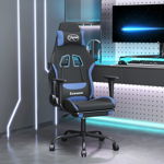 vidaXL Scaun de gaming cu suport picioare, negru și albastru, textil, vidaXL