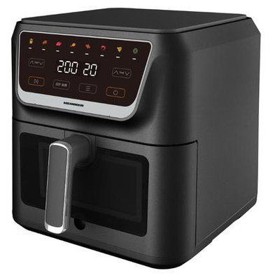 Friteuza cu aer cald Heinner CrispPro Chef HAF-H8BK1700, Putere 1700W, Capacitate: 8L, Display digital, Control touch, 8 programe, Negru