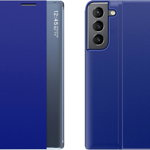 Husă Hurtel New Sleep Husă flip cu funcție de suport pentru Samsung Galaxy S22 albastru, Hurtel