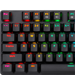 Tastatura gaming mecanica Redragon Shrapnel neagra iluminare RGB switch-uri rosii