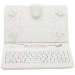 Husa tableta model X cu tastatura MRG L338, MicroUSB, 10 inch, Alb C338, 