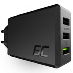Incarcator de retea Green Cell Fast charging, 30W, 3 x USB-A, Universal, Negru