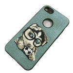 Husa iPhone SE2022 Lemontti Embroidery Gray Puppy