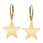 Little Star - Cercei personalizati steluta cu leverback din argint 925 placat cu aur galben 24K, BijuBOX