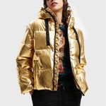 Desigual Geacă din puf Jiman 22WWEWB9 Argintiu Oversize, Desigual