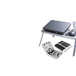 Masuta laptop E-Table cu 2 coolere, suport pahar si mousepad, Online Smart Buy
