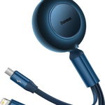 Cablu de date, Baseus, 3 in 1, Micro USB, 1.1m, Albastru