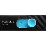 Usb flash drive adata uv220 64gb, black/blue retail, usb 2.0