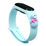 Curea smartwatch Xmas, Hurtel, Plastic, Compatibil cu Xiaomi Mi Band 6/5, Albastru