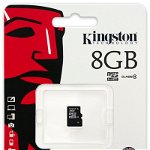 Card microSDHC 8GB KINGSTON, Class 4, Adaptor SD, KINGSTON