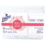 Linteo Natural bețișoare din bumbac cutie 200 buc, Linteo