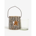 Suport pentru lumanare din lemn si sticla cu steluta - Sass & Belle Winter Star