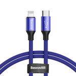 Cablu de date/incarcare Baseus, Yiven Lightning/USB-C 1M, 2 A, Albastru, Baseus
