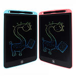 Pachet doua tablete grafice pentru scris si desenat cu Stylus display LCD multicolor 10 inch protectie ochi rezistenta la apa si socuri roz albastru, krasscom