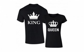 Set de tricouri negre King/Queen big, Zoom Fashion