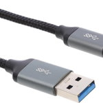 Cablu USB Montis USB-A - USB-C 1 m negru-gri (MT003), Montis