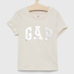 GAP tricou de bumbac pentru copii culoarea bej, Gap