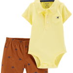 Set 2 piese body si pantaloni scurti Avion, Carter's