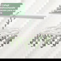 Uscator de Rufe Suspendat Flippy, cu 16 Carlige, Rotire 360 Grade, Mateiral Plastic, Usor de Depozitat, Multifunctional, 26 x 21 cm, Verde Engros,