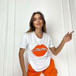 Compleu portocaliu tricou si pantaloni scurti Lips- cod HP3819