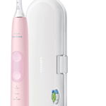 Philips Sonicare ProtectiveClean 5100 Electric Toothbrush, Pink, with Travel Case, 3 x Cleaning Modes & 2 x Whitening Brush Head (UK 2-pin Bathroom Plug) - HX6856/29