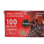 Instalatie de Craciun sirag luminos cu 8 jocuri de lumini 100 de beculete rosii 5 m, Regency