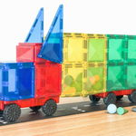 Magnetic Tiles Set constructie magnetic, 24 piese masinute