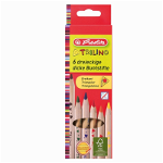Creioane Colorate Herlitz Triunghiular Trilino, 6 culori, Herlitz