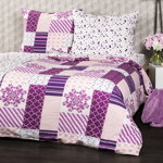 Lenjerie de pat din crep 4Home Patchwork violet, 160 x 200 cm, 70 x 80 cm, 4Home
