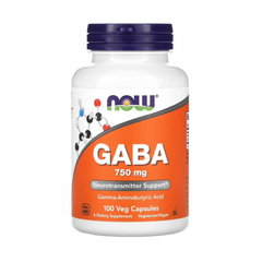 Gaba, 750 mg, 100 capsule vegetale, Now Foods, NOW FOODS