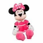 Mascota din plus fetita Minnie, 35 Cm, roz cu buline albe, Krista