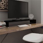 vidaXL Стойка за телевизор/монитор, стъкло, черна, 100x30x13 см, vidaXL