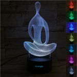 Lampa 3D LED Yoga 7 culori USB, 