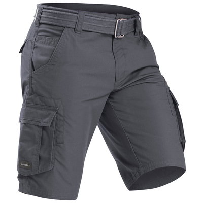 Pantalon scurt cargo Trekking Călătorie TRAVEL 500 Gri Bărbați